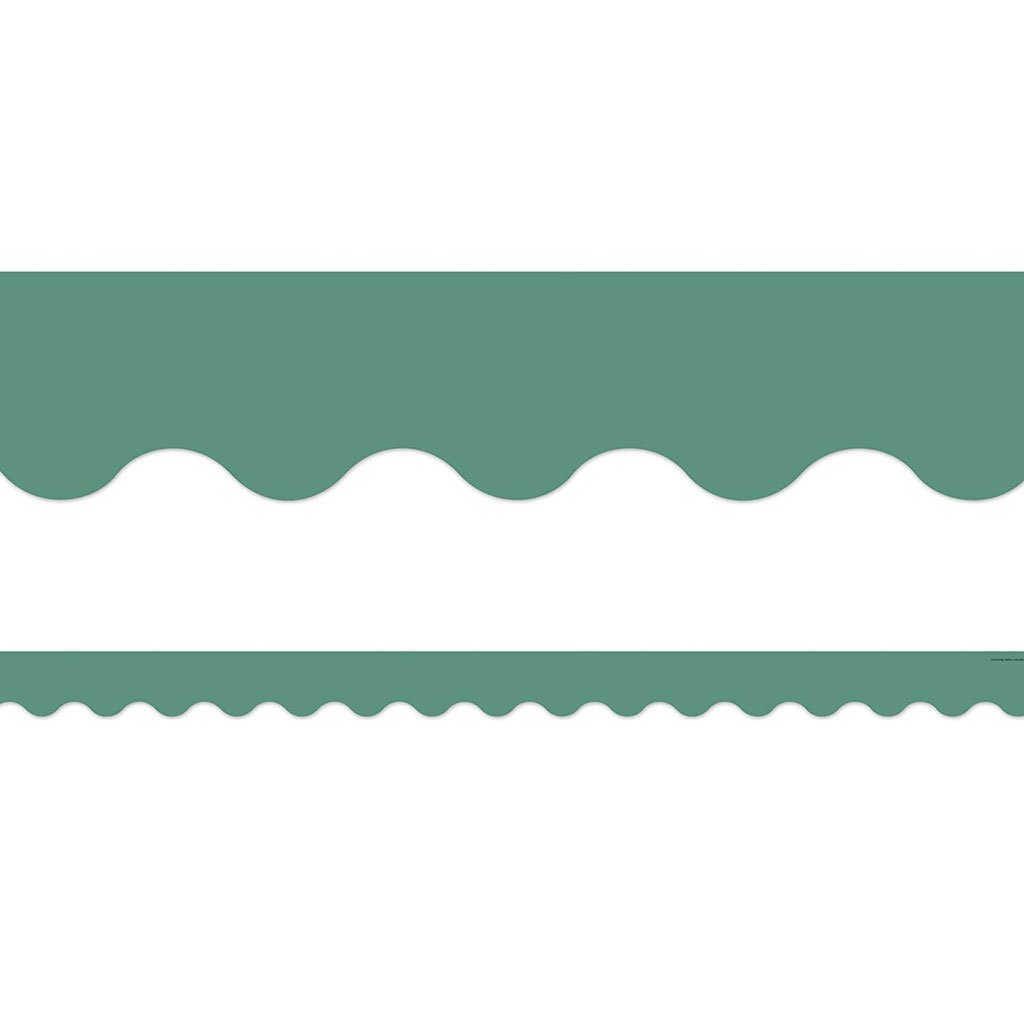 Eucalyptus Green Scalloped Rolled Border Trim