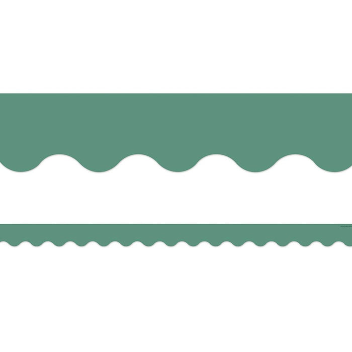 Eucalyptus Green Scalloped Rolled Border Trim