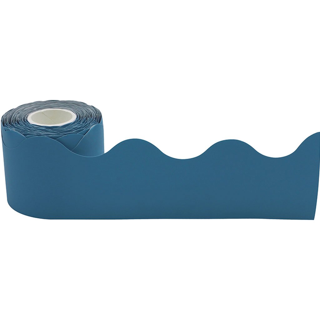 Slate Blue Scalloped Rolled Border Trim