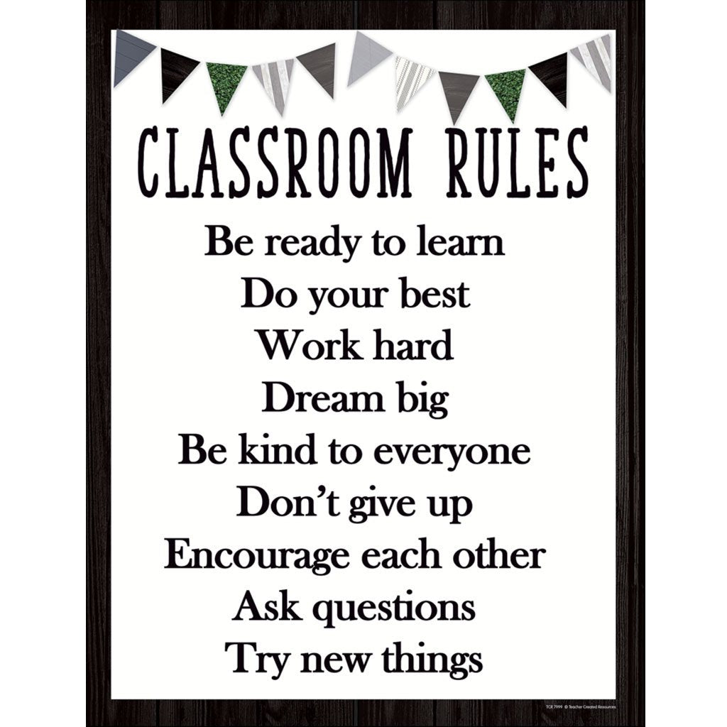 Modern Farmhouse Classroom Rules Chart