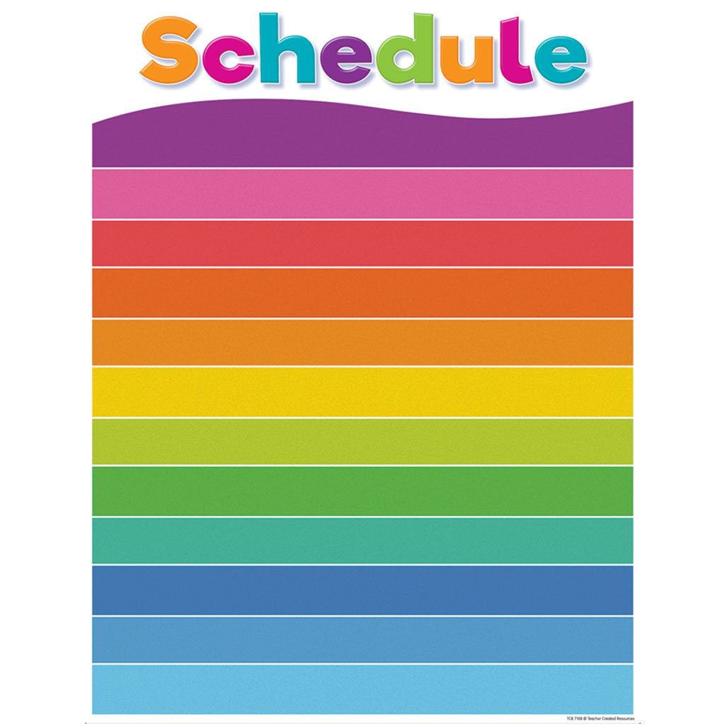 Colorful Schedule Write-On/Wipe-Off Chart