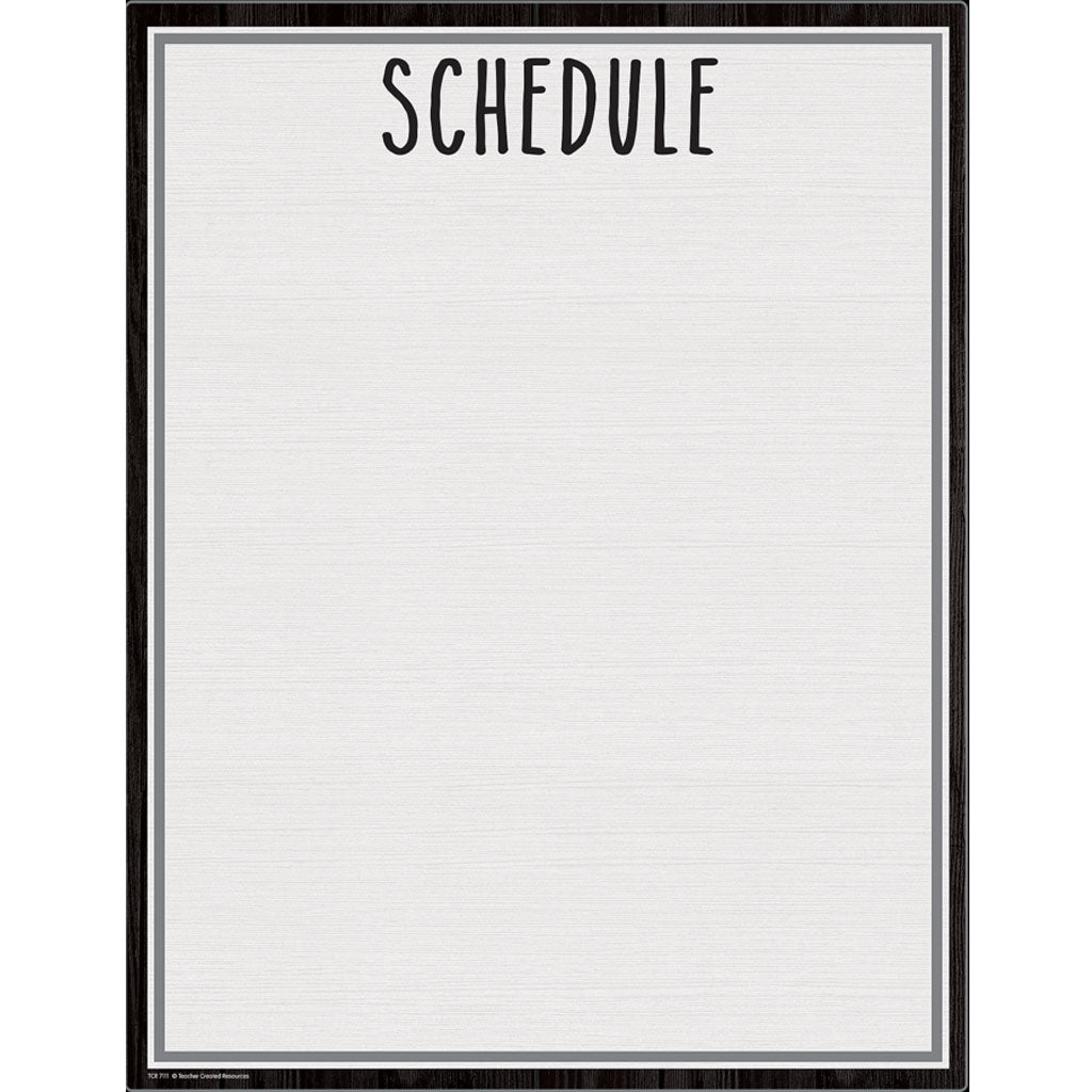 Modern Farmhouse Schedule Write-On/Wipe-Off Chart