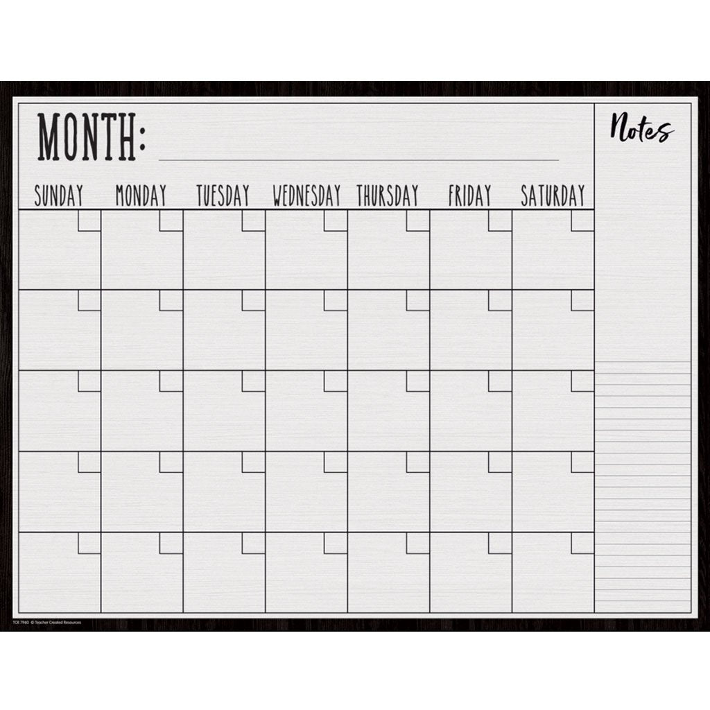 Modern Farmhouse Calendar Write-On/Wipe-Off Chart