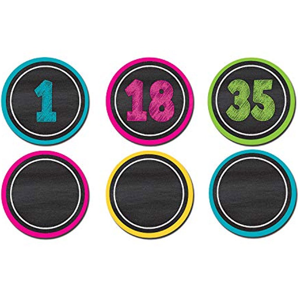 Chalkboard Brights Numbers Magnetic Accents