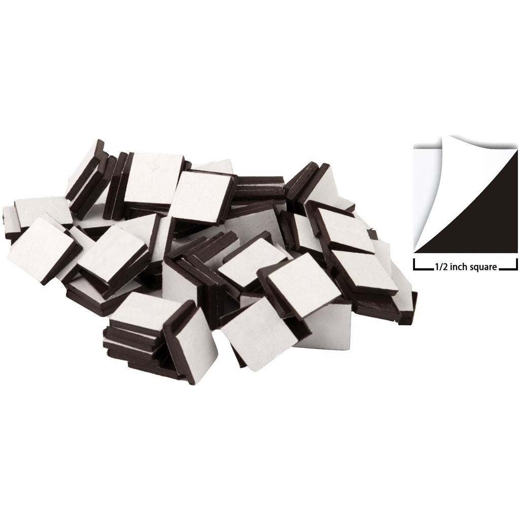 Adhesive Magnetic Squares 100-Pack