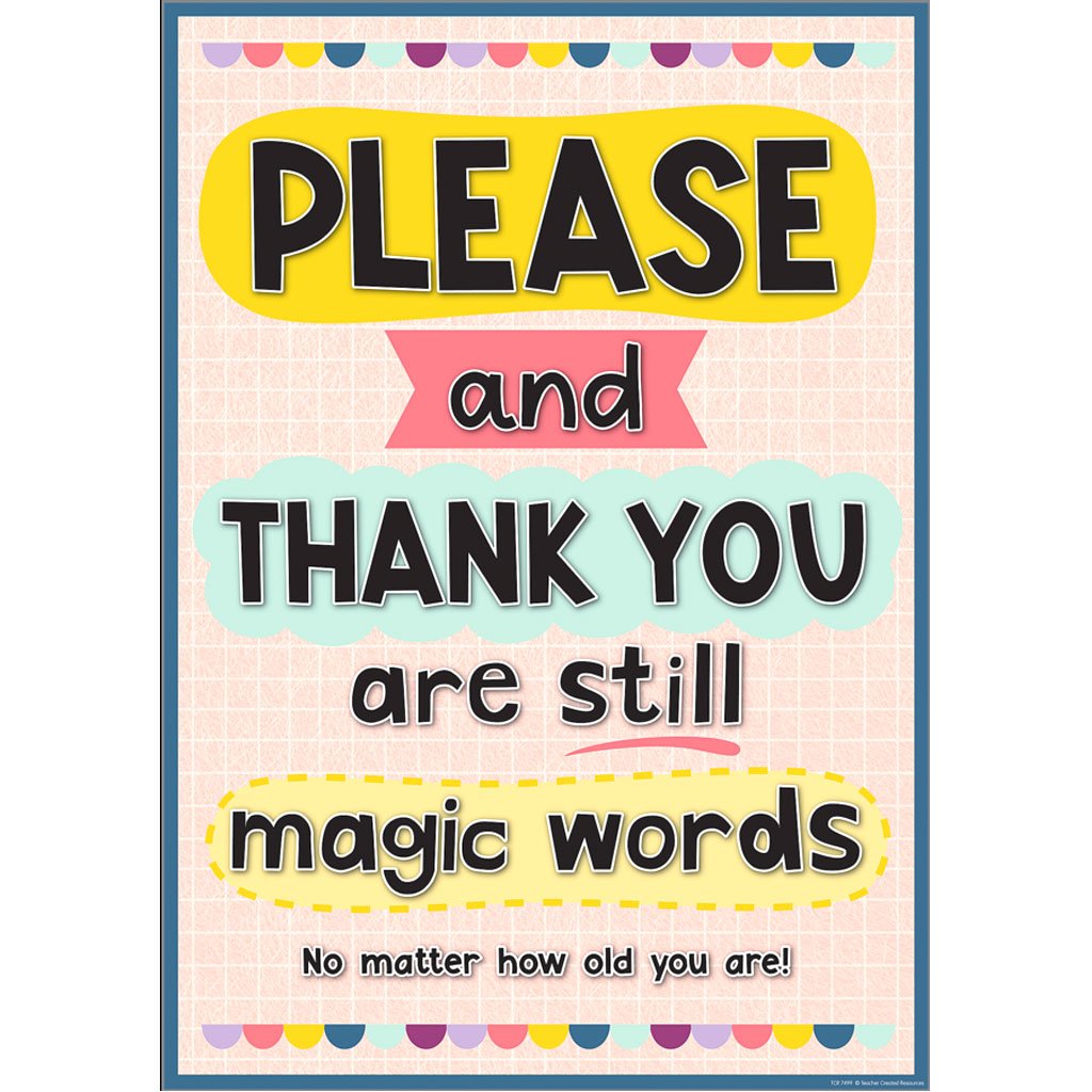 Please and Thank You Are Still Magic Words Positive Poster