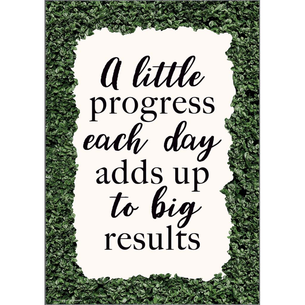 A Little Progress Each Day Adds Up to Big Results Positive Poster