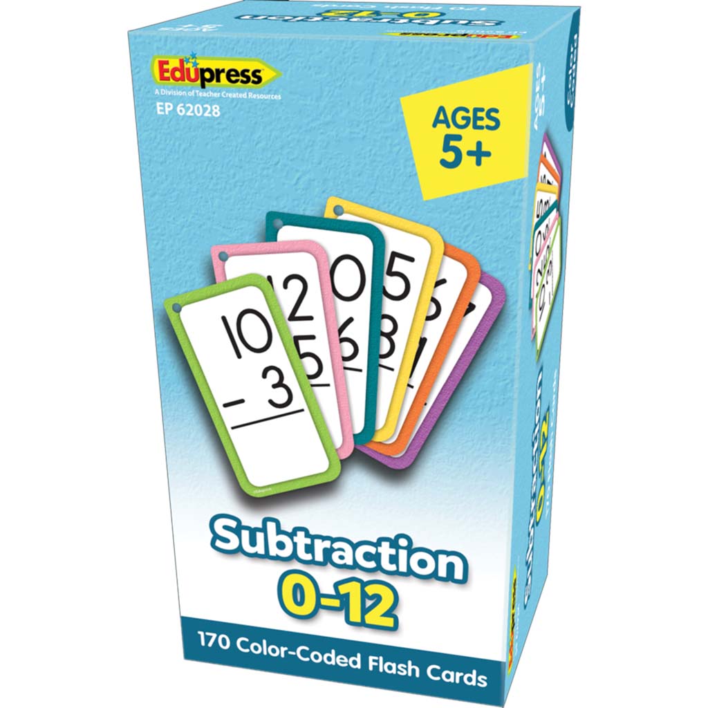 Subtraction Flash Cards - All Facts 0–12