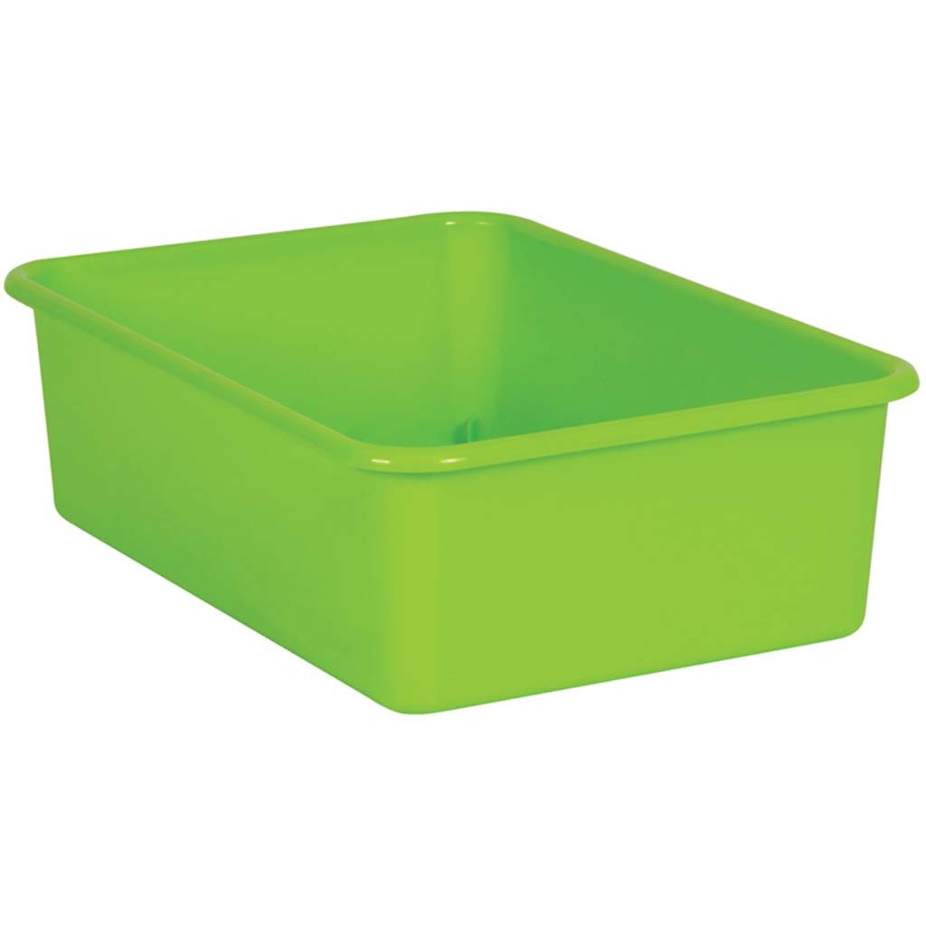 Plastic Storage Bin Large Lime Strips