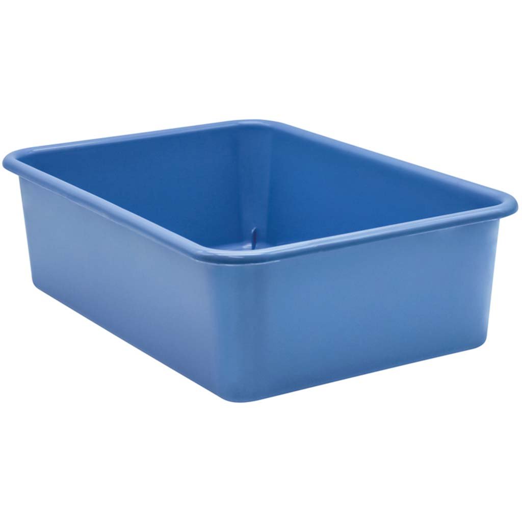 Plastic Storage Bin Large Slate Blue