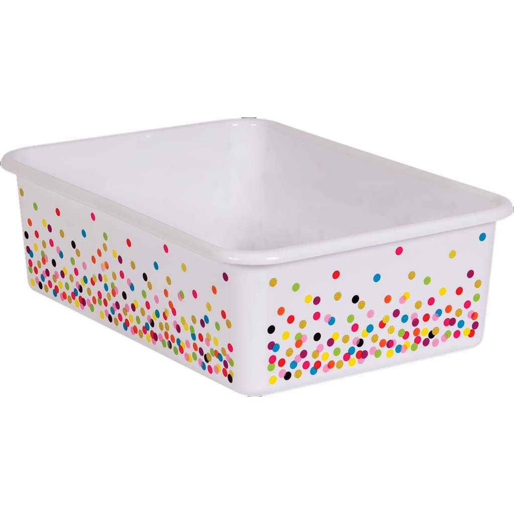 Plastic Storage Bin Large Confetti