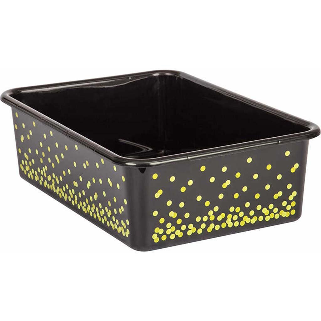 Plastic Storage Bin Large Black Confetti