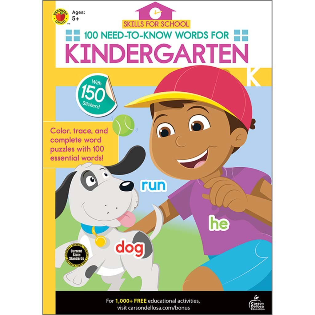 Skills for School 100 Need-to-Know Words for Kindergarten