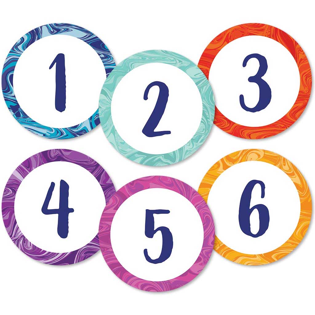 Marble Swirl Numbers Magnetic Cut-Outs