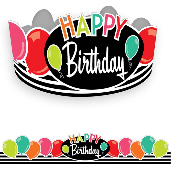 Black, White & Stylish Brights Birthday Crown Crowns