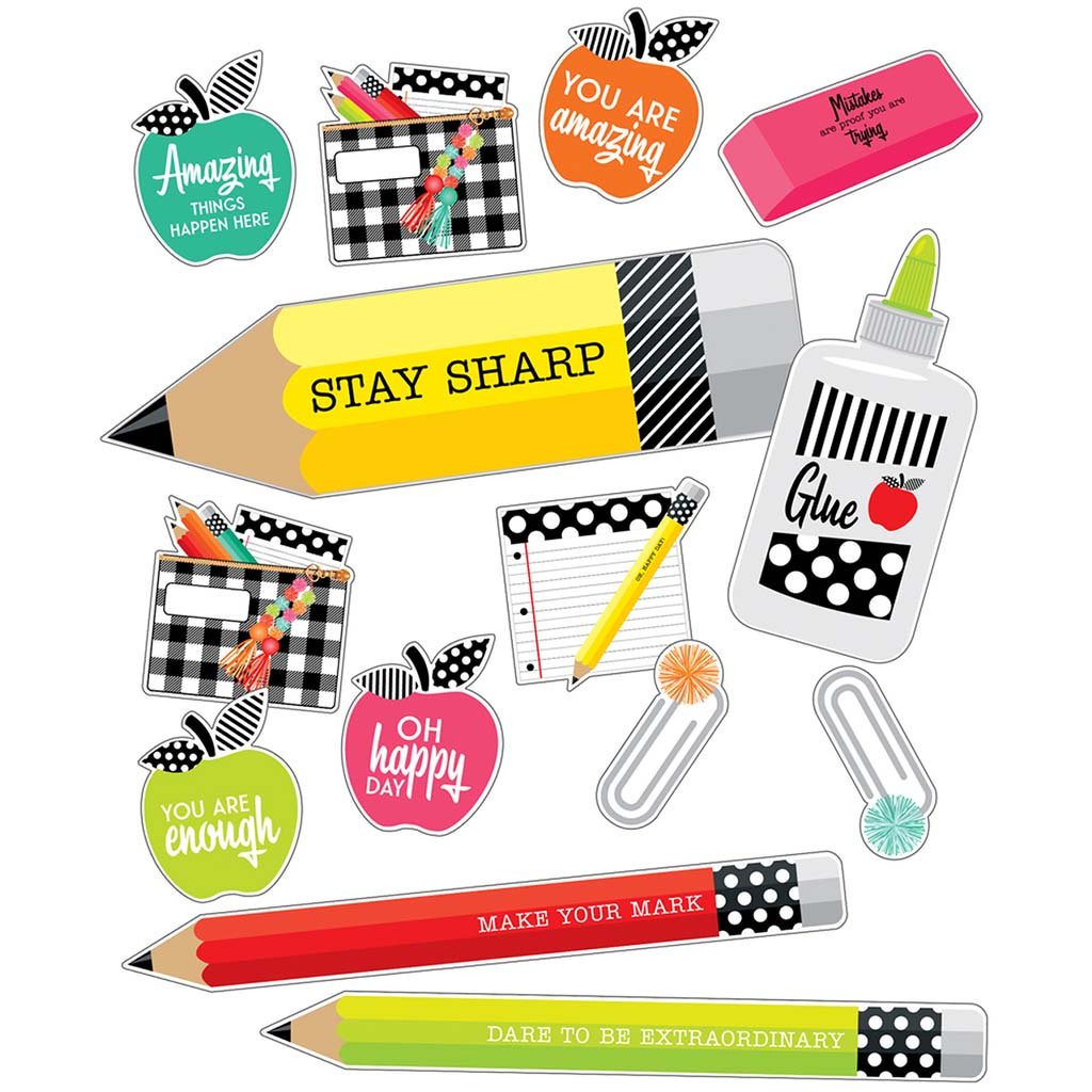 Black, White &amp; Stylish Brights Stylish Supplies Mini Bulletin Board Set