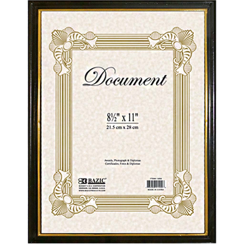 Bazic Document Frame with Gold Border 8.5in x 11in