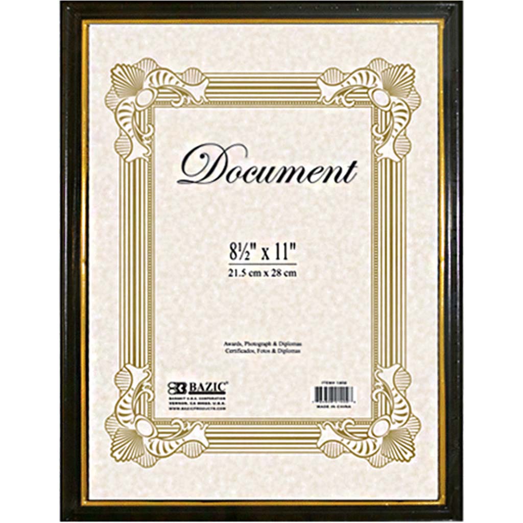 Bazic Document Frame with Gold Border 8.5in x 11in