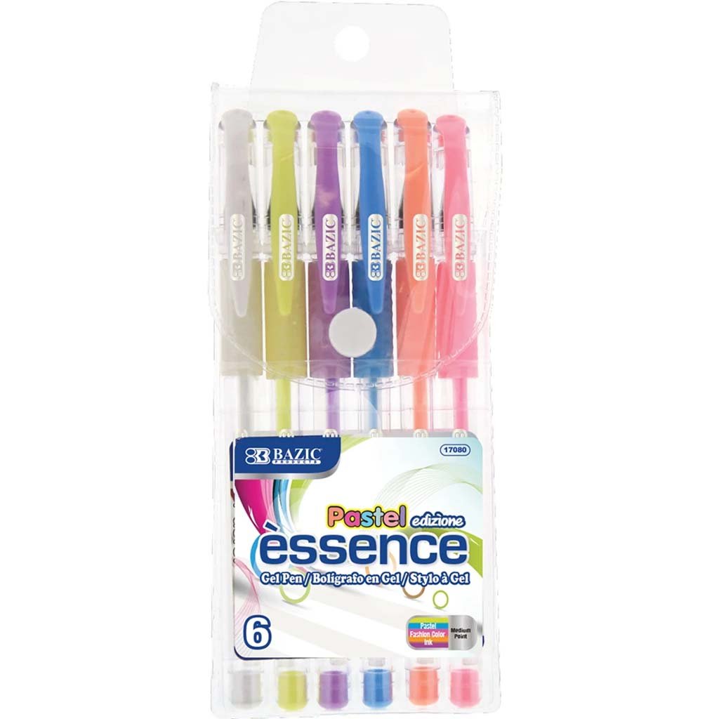 Bazic Essence Gel Pen 6 Pastel Color with Cushion Grip