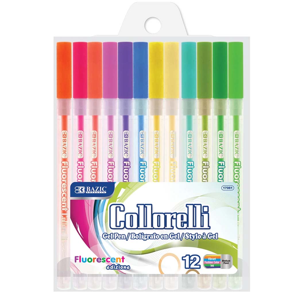 Bazic Collorelli Gel Pen 12 Fluorescent Color