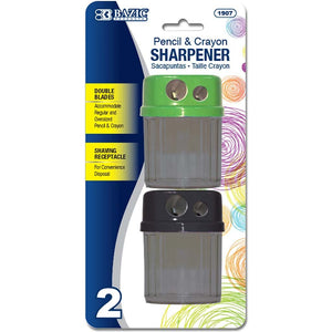 Bazic Dual Blade Sharpener with Round Receptacle Pack of 2