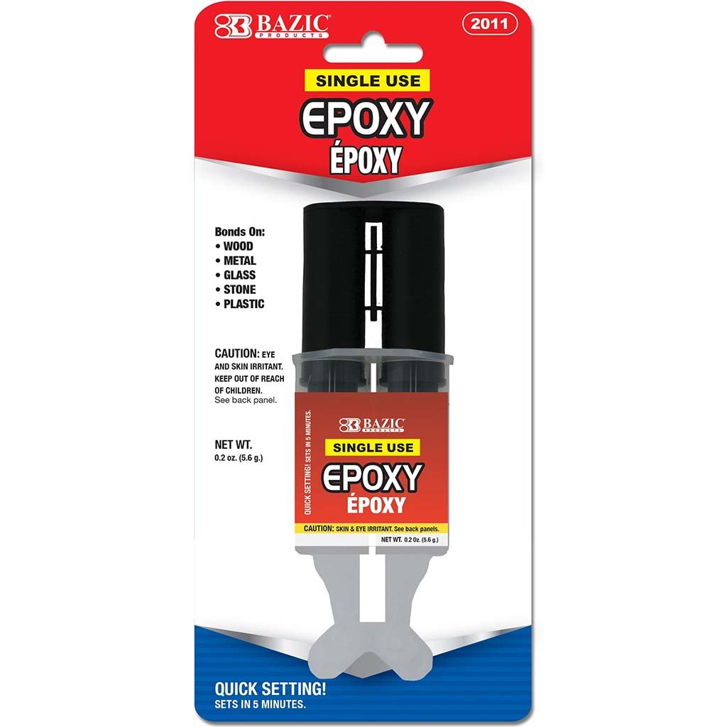 Bazic Epoxy Glue Quick Setting w/ Syringe Applicator 0.2oz