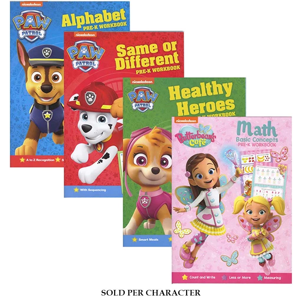 Bazic Nickelodeon Workbooks Butterbean's Cafe Math Basic Concepts Pre-K Pink