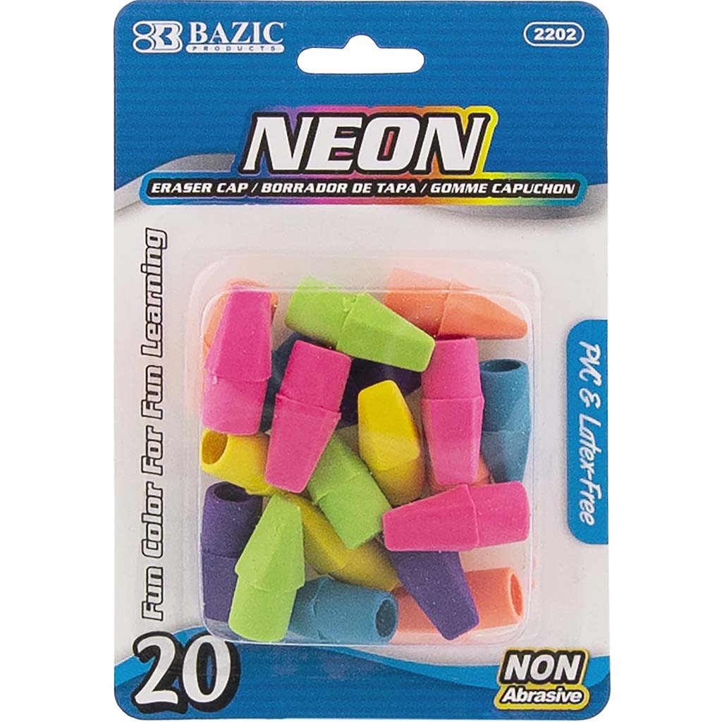 Bazic Neon Eraser Top Pack of 20