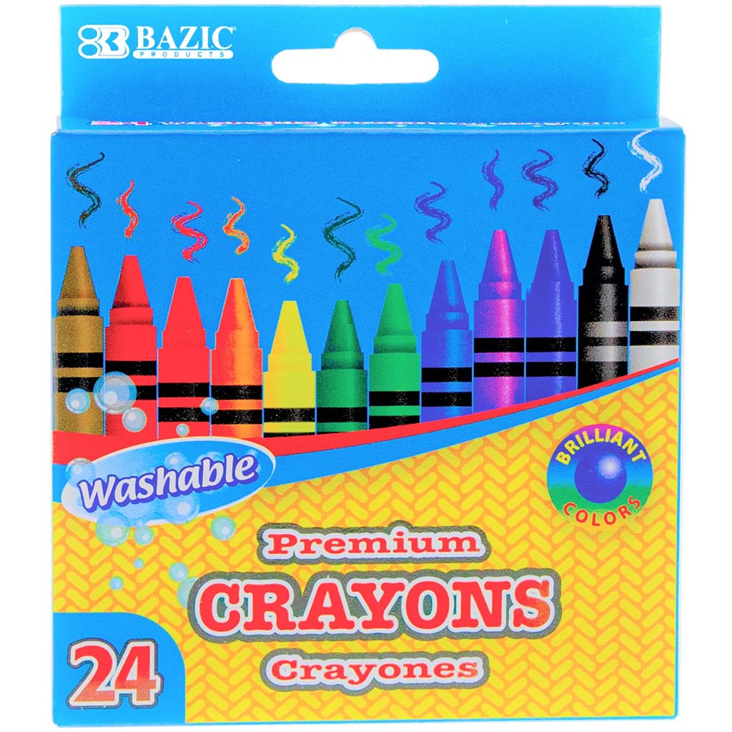 Bazic Premium Washable Crayons 24 Color