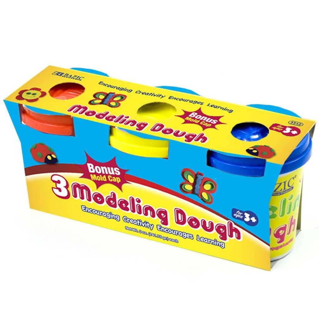 Bazic Multi Color Modeling Dough 5oz Pack of 3