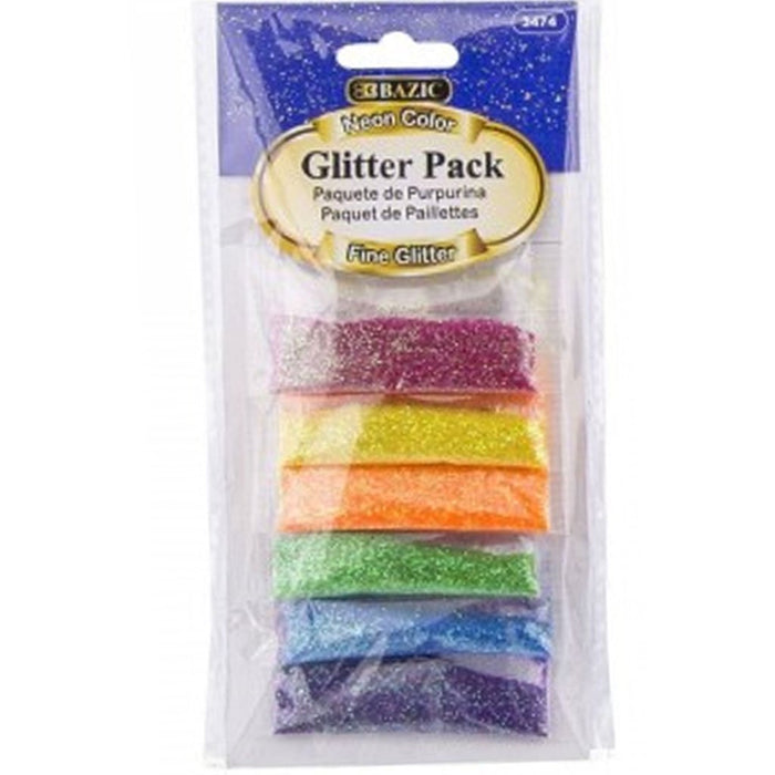 Bazic Neon Color Glitter Pack of 6 2g