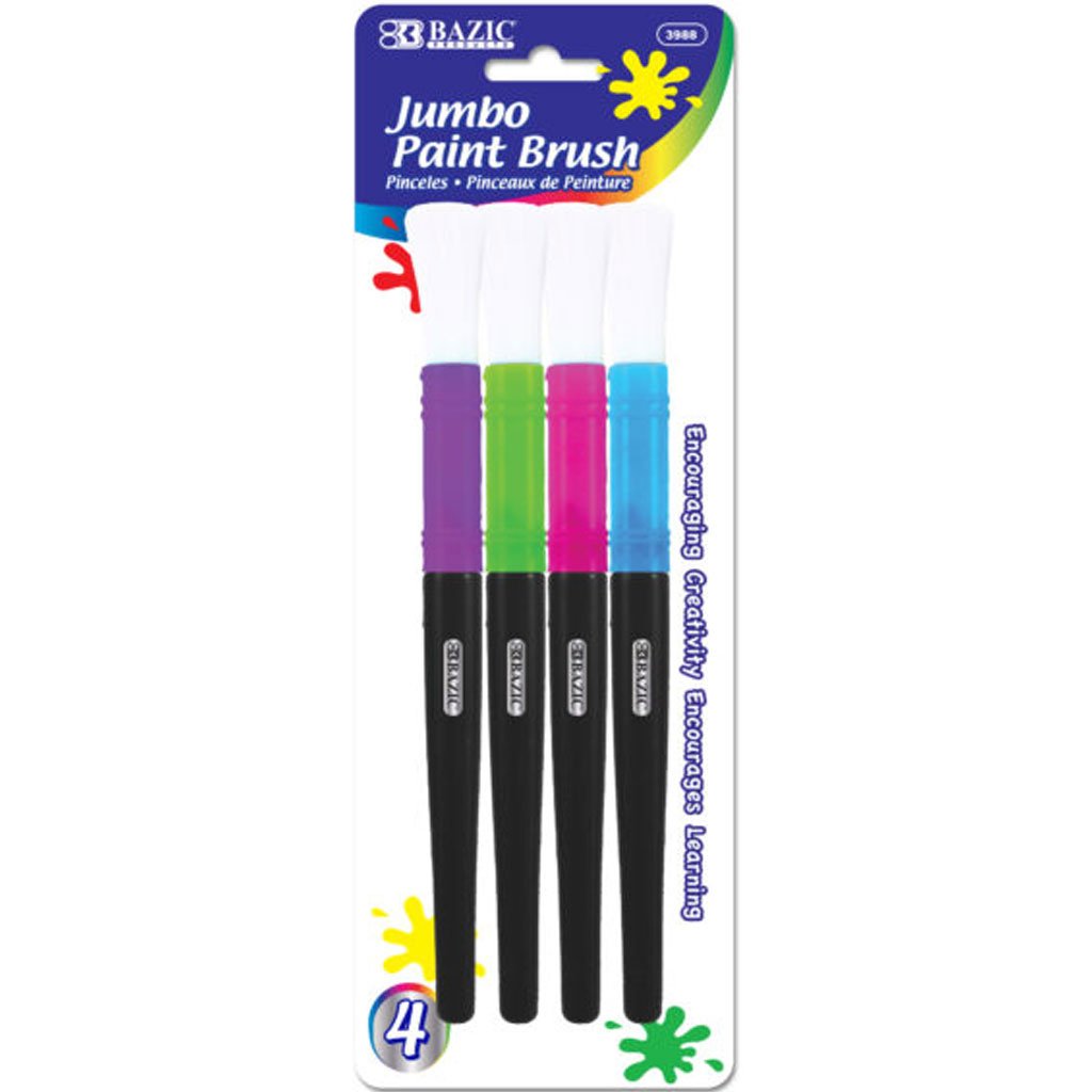 Bazic Paintbrush Set Kid&#39;s Jumbo Pack of 4