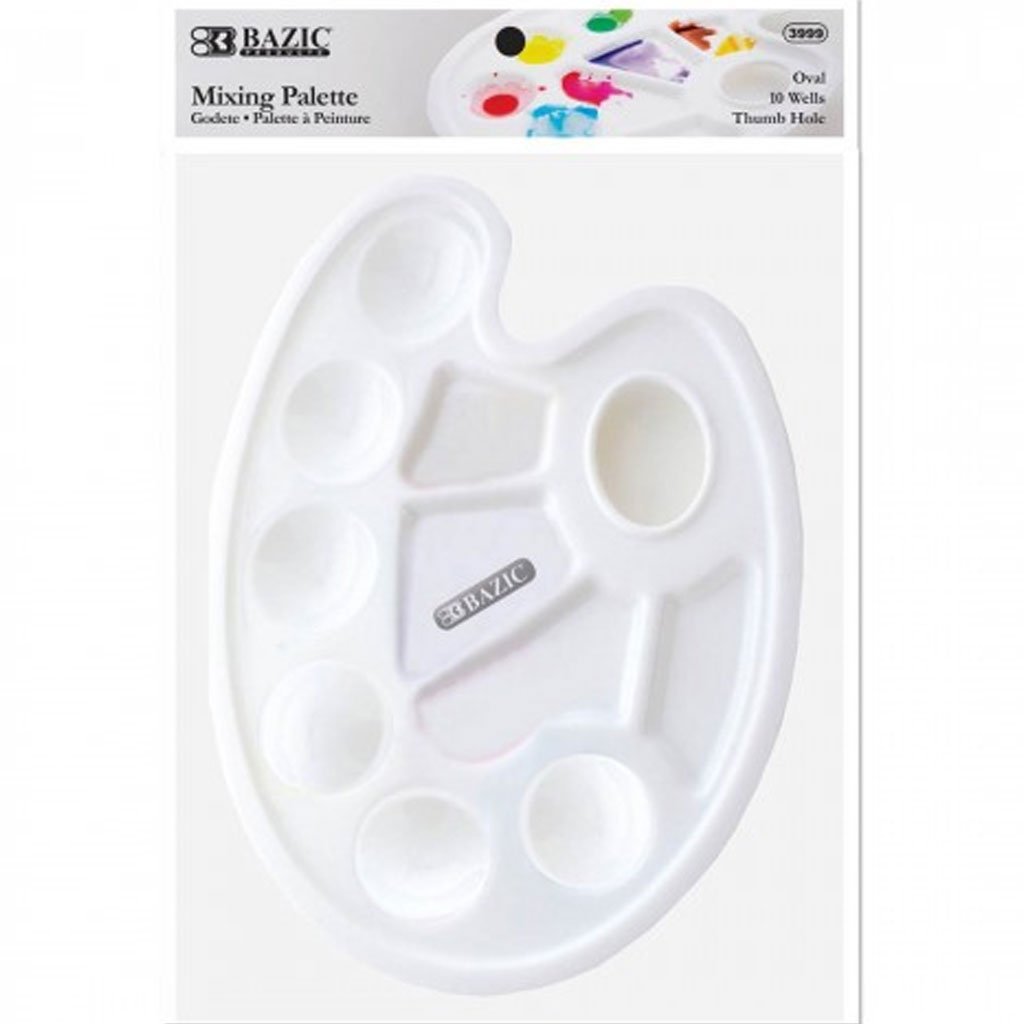 Bazic Mixing Palette Paint Mixing Tray with Thumb Hole Oval