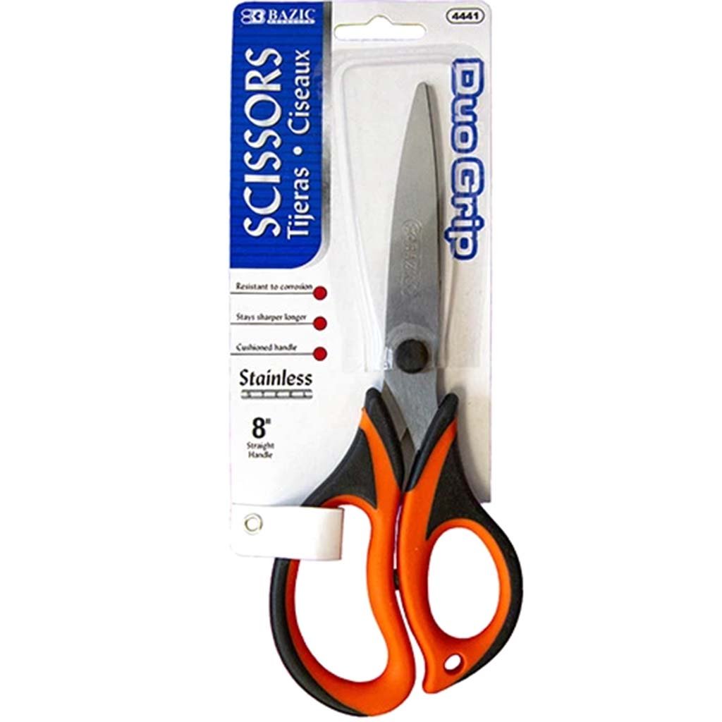 Bazic Two-Tone Soft Grip Office Scissors 8in