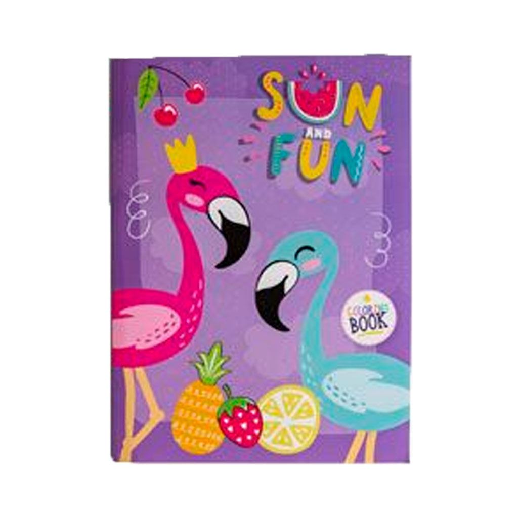 Bazic Flamingo Sun and Fun Purple Coloring Book