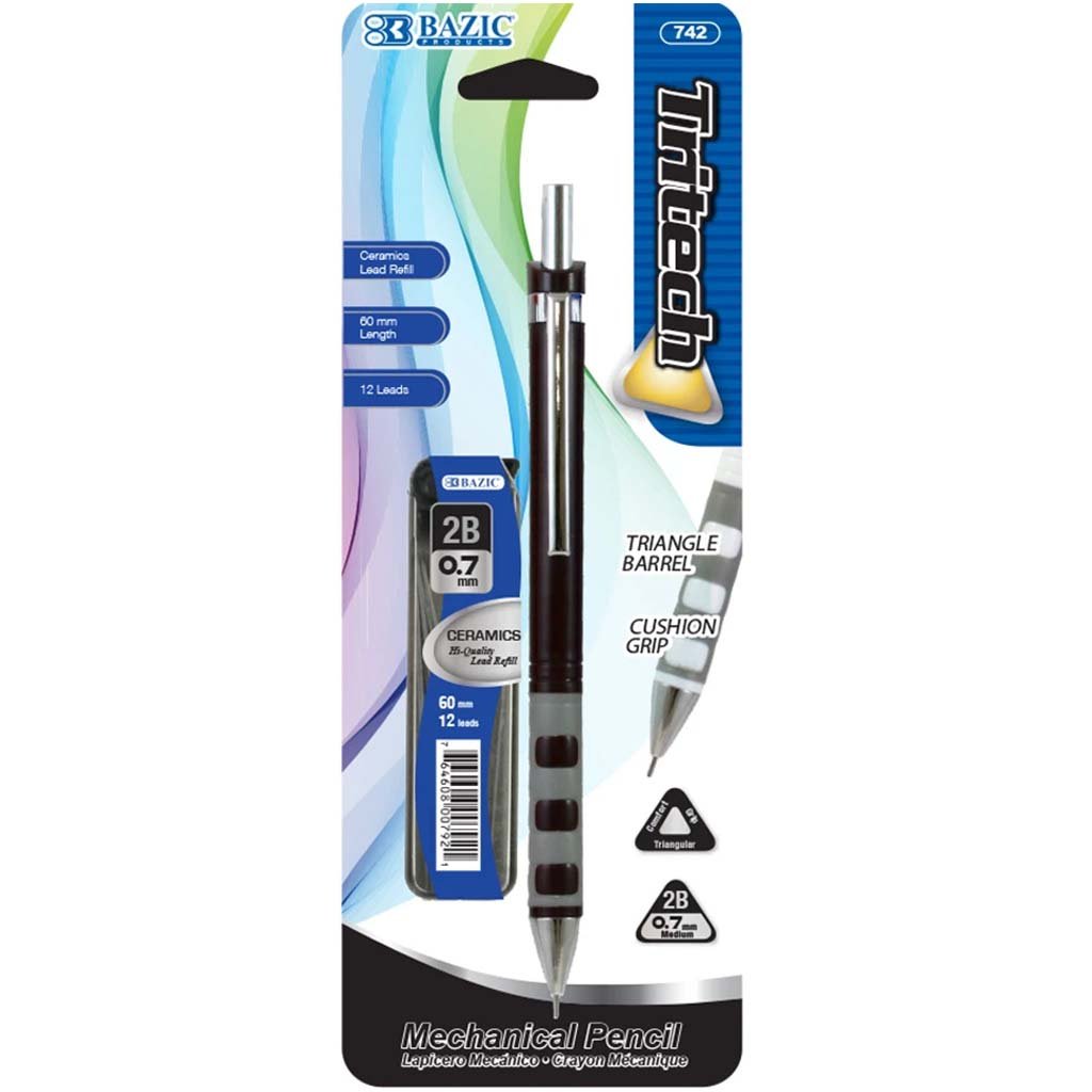 Bazic Tritech 0.7mm Mechanical Pencil with Ceramics High-Quality Lead