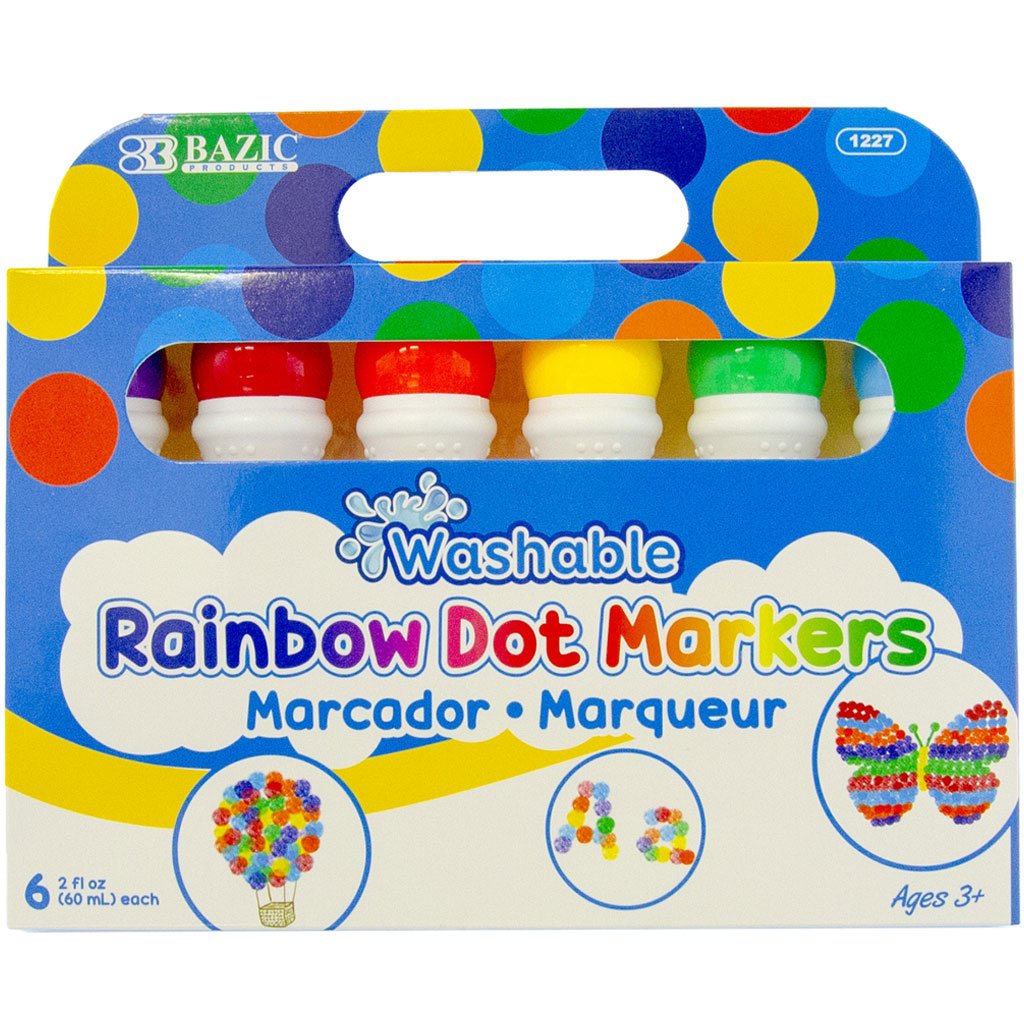 Bazic Washable Dot Markers 6 Colors