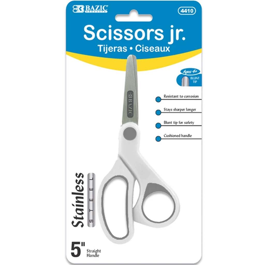 Bazic Soft Grip Blunt Tip School Scissors 5in