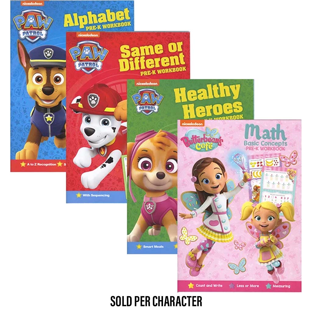 Bazic Nickelodeon Workbooks Paw Patrol Same or Different Pre-K Red