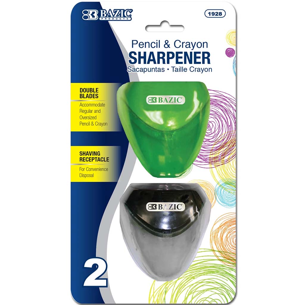 Bazic Dual Blade Sharpener with Triangle Receptacle Pack of 2