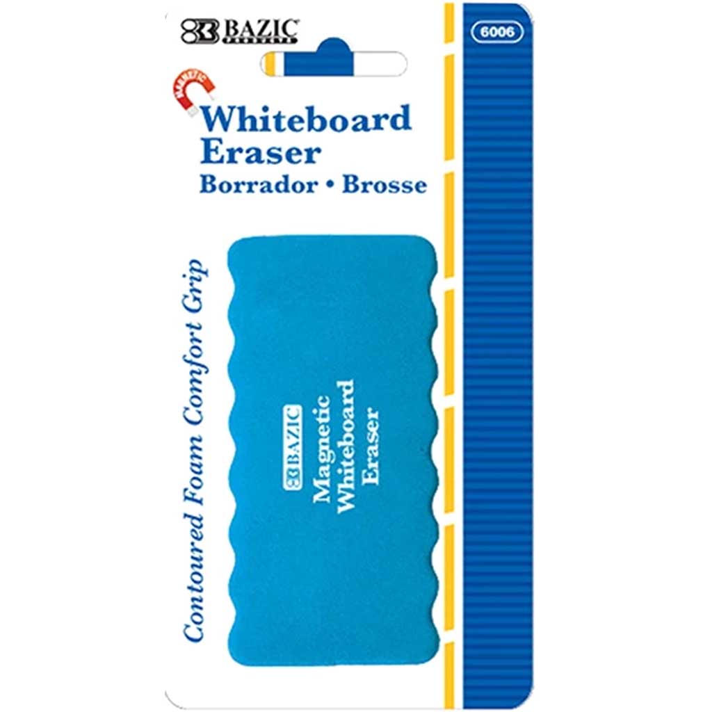 Bazic Whiteboard Eraser Magnetic with Foam Comfort Grip