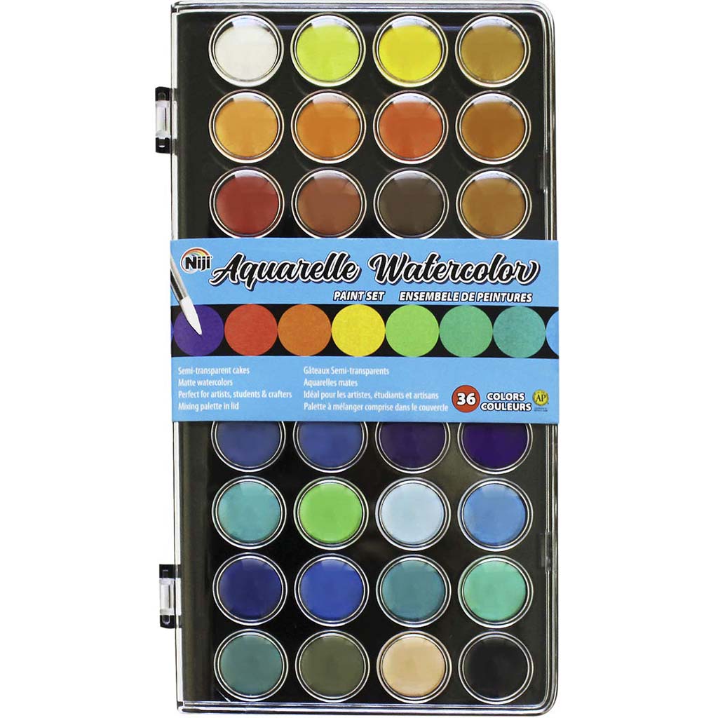 Niji Aquarelle Watercolor Semi Transparent Watercolor Set of 36