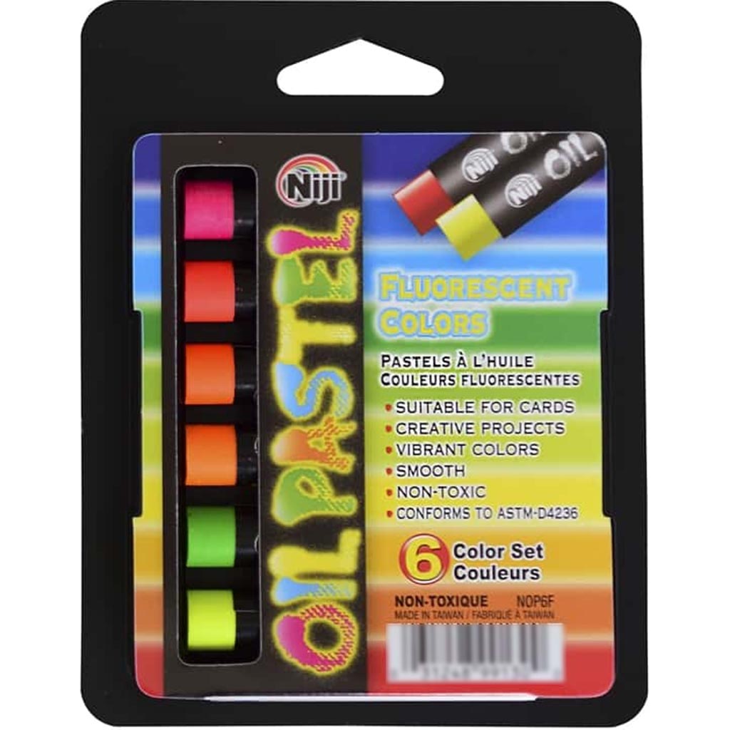 Niji Oil Pastels 6 Color Set Fluorescent