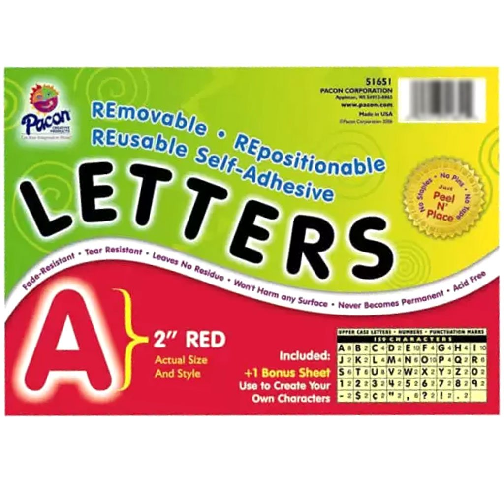 Letters Puffy Font Uppercase 2in 159 Characters Red