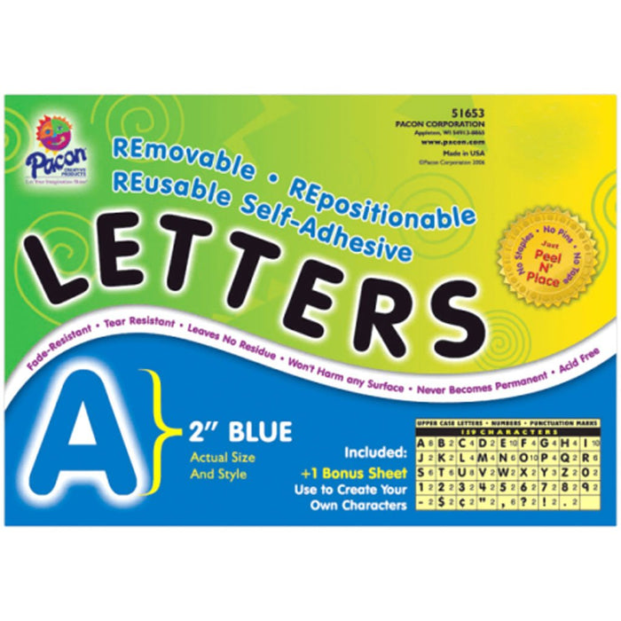 Letters Puffy Font Uppercase 2in 159 Characters Blue