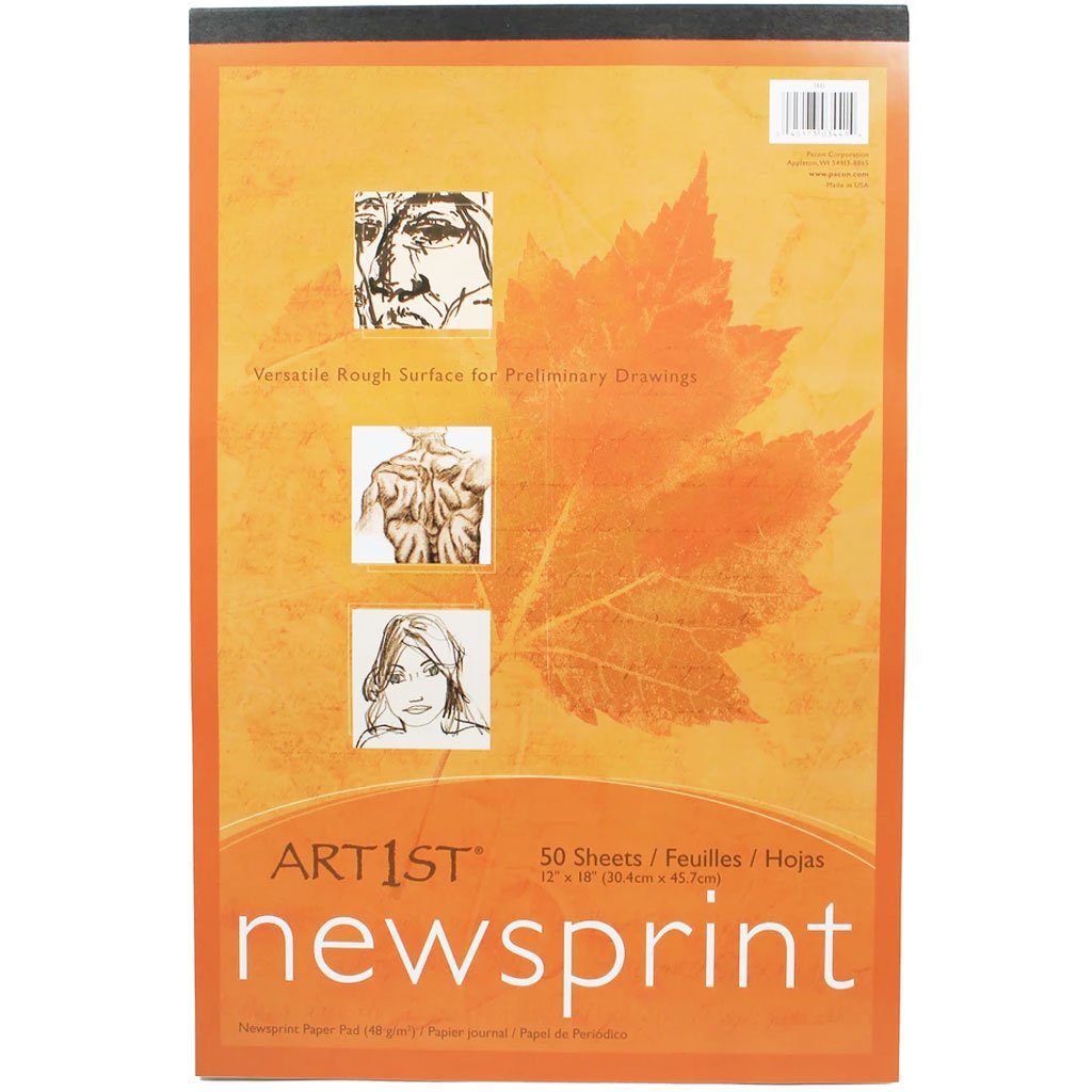 Newsprint Pads White 12in x 18in 50 Sheets