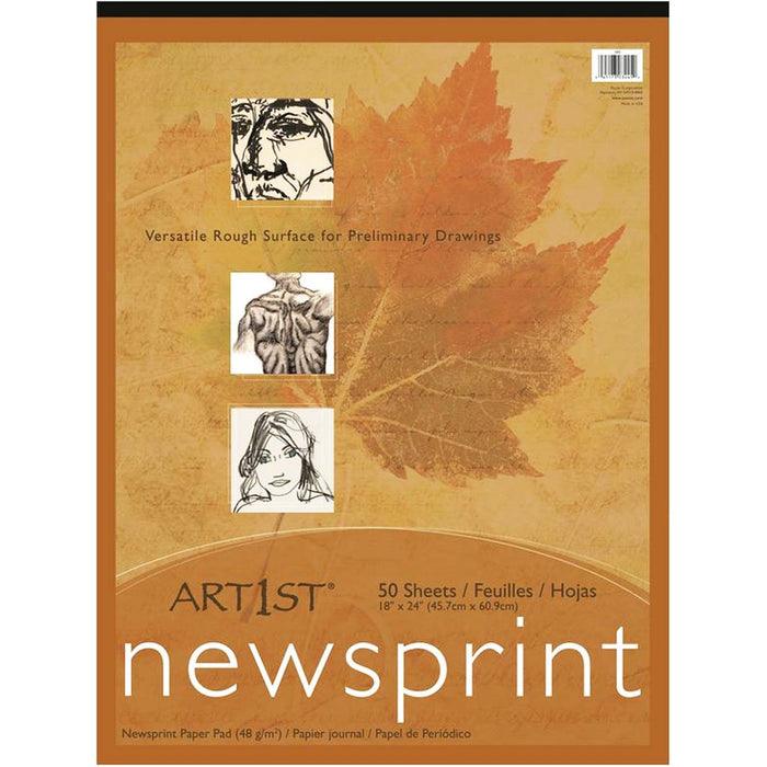 Newsprint Pads White 18in x 24in 50 Sheets