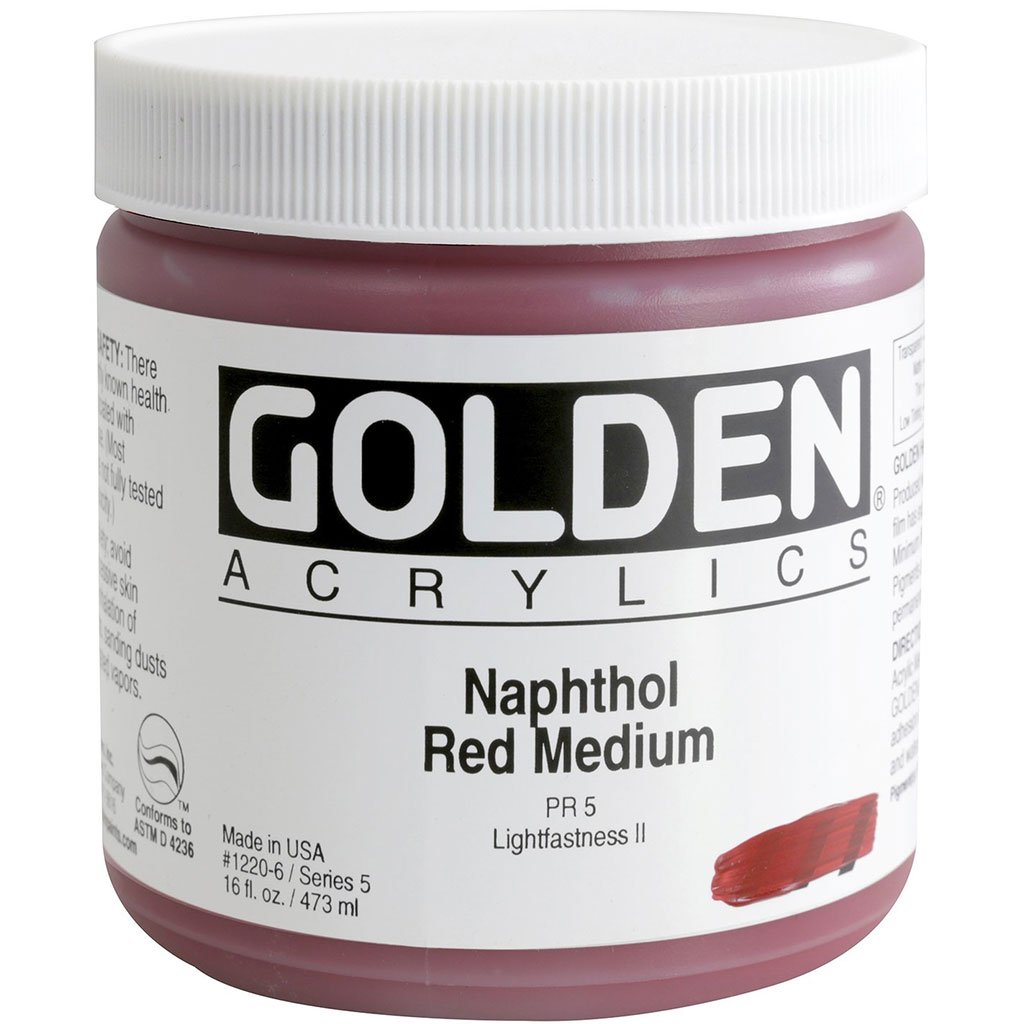 Golden Heavy Body Artist Acrylics Series 5 16oz Naphthol Red Medium