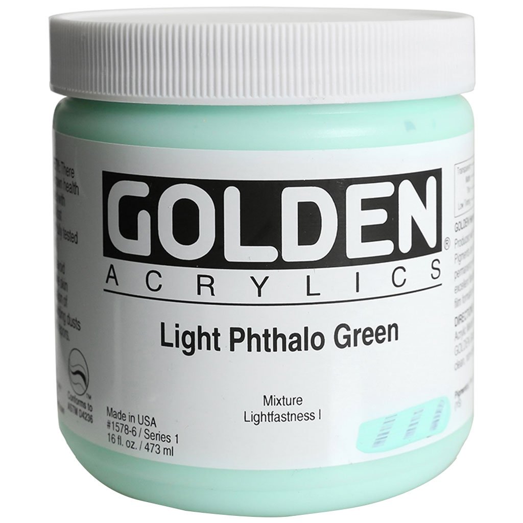 Golden Heavy Body Artist Acrylics Series 1 16oz Light Phthalo Green