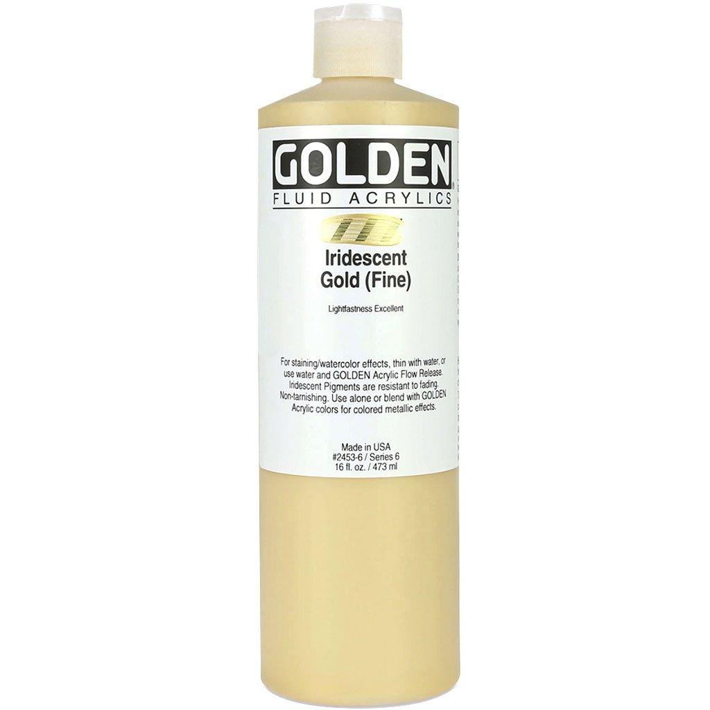 Golden Fluid Acrylics 16oz Iridescent Gold (Fine)